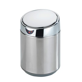 Maximex Table and Cosmetic Bin with Sensor Chrome - Waste Bin with Motion Sensor for Bathroom and Table, Stainless Steel, 12.5 x 18 x 12.5 cm, Chrome