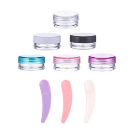 Cangfort 6Pcs Small Travel Containers, 10 Gram Size Refillable Cosmetic Containers, Travel Cream Jars with 3Pcs Spatula for Toiletries, Cosmetic, Face Body Hand Cream, Lotion