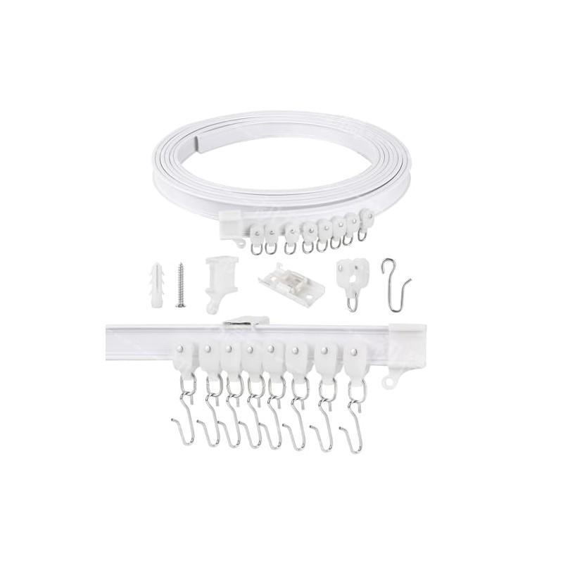 Ceiling Curtain Track Flexible Bendable Ceiling Curtain Rail Set for