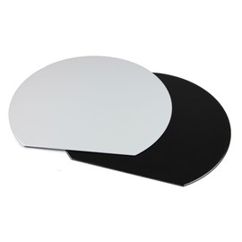 Fujishiro Kogei Half-moon Bon Origami Placemat, 14.2 inches (36 cm) (Gray/Black Coating)