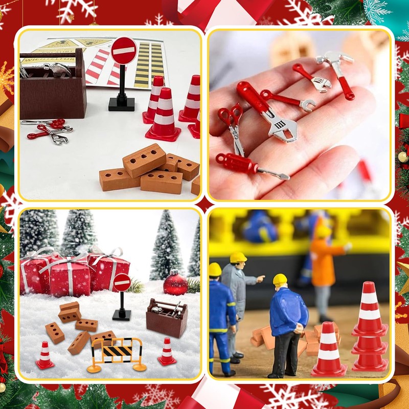 21 Piece Gnome Construction Site Set, Gnome Accessories Construction Site,