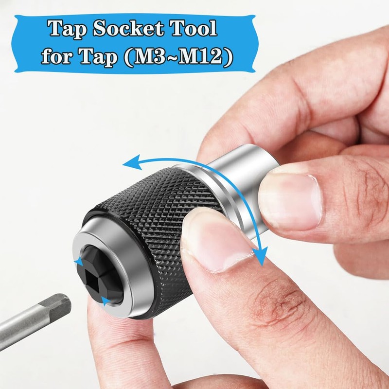 Saipor 2pcs Tap Socket Set, 3/8" Drive Tap Extractor Tool