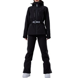 Women's Waterproof Ski Jackets Outdoor Warm Windproof Snow Jacket Mountain Snowboard Hooded Raincoat with Belts