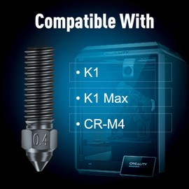 SeulQirw - Kit de 5 boquillas K1 de acero endurecido de 0,4 mm, boquillas de impresora 3D de alta resistencia a altas temperaturas para impresora Creality K1, K1 Max, CR-M4, Ender 3 V3 KE, CR-10 SE 3D