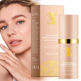 Akeeronn Colour Changing Foundation Liquid 4 in 1, Foundation for Older Women, Hydrating Longwearing & Waterproof Concealer, SPF 50+ Makeup Base Nude Face, Foundation Medium Spectrum for all Skin