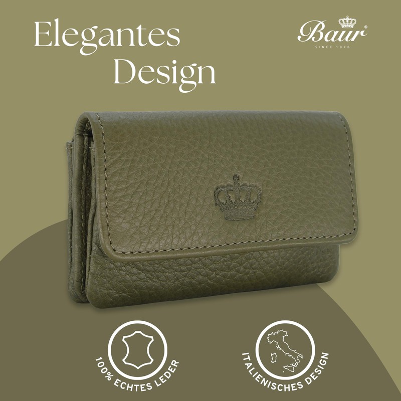 Baur Women's Key Case Real Leather Key Case with Coin