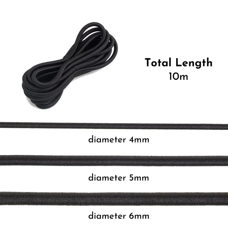 Leliafleury 10 Meter Round Elastic Cord Stretchy String Elastic Bungee