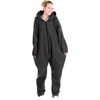 Pearl basic cuddly suit: jumpsuit made of fluffy fleece, black,
