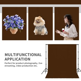 Easy-Going 5Wx7L ft Brown Background Muslin Backdrop, Photo Studio, Collapsible High Density Screen for Video Photography and Television