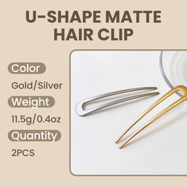 U-Shaped Metal Hair Pins - Elegant Gold & Silver Set for Women, Ideal for Buns and Thick Hair Styles