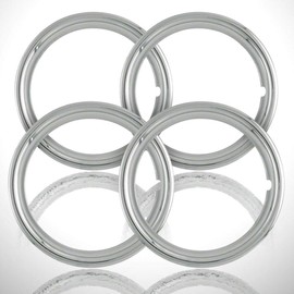 4-Pack of 15' Chrome Steel 1 1/2' Deep Wheel Rings