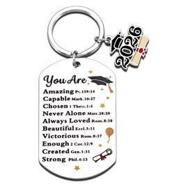 2026 Graduation Gift for Him Her, College Boy Easter Basket Stuffers Class of 2026 Graduation Keychain, High School Grad Gift for Women Men Boys Girl 5th 8th Grade Religious Christian Senior Night