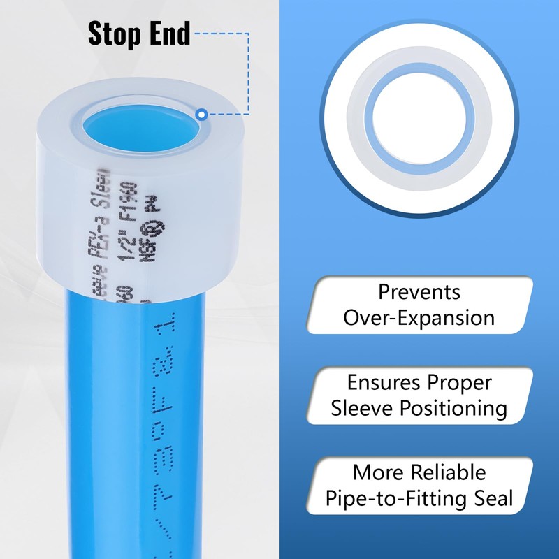 (90 Pack YVSKM) PEX-A Expansion Rings with STOP 60 pcs