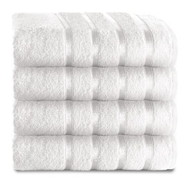 GC GAVENO CAVAILIA 500 GSM Hand Towels, Washable Egyptian Cotton Towels, 4 Pack Quick Dry Towel For Gym Saloon, White