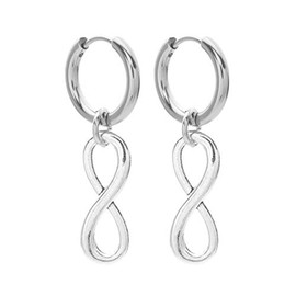 BTS Pierced Earrings, Unisex, Surgical Stainless Steel, Single Ear ∞, Stainless Steel