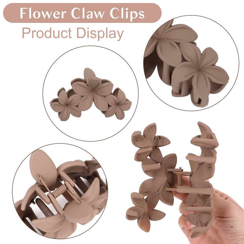 Flower Hair Claw Clips for Women Thick Hair No Crease