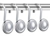 Chrome Shower Curtain Hooks Rings, Decorative Silver Shower Hook for