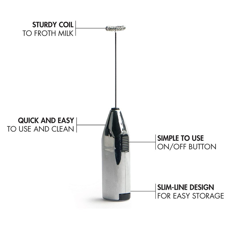 Primula Milk Frother, Handheld Whisk, Drink Foamer, Mini Blender Mixer