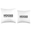 Mewing Club Member Funny Mew Meme Mog Throw Pillow