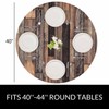 YINRON Wooden Round Table Cloth Brown Old Hardwood Floor Plank