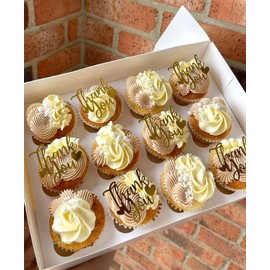 Thank you Cupcake Toppers, Thank You Decor for Thank You Sign,Retirement Office Party Decor, Thanks to Staff Teachers Professors Doctor Nurses Party Decorations(2.2 * 2.2inch)