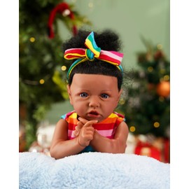 VacosHeart Realistic Reborn Baby Dolls Black - 20 Inch African American Weighted Body Baby Girl, Real Life Full Soft Body Vinyl Newborn Lifelike Toy Gift Set for Kids Ages 3+