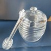 240ML Transparent Honey Jar with Dipper and Lid Glass Beehive