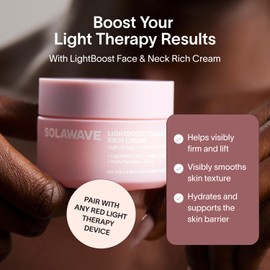 Solawave LightBoost Rich Cream for Face & Neck | Boosts Effects of Red Light Therapy | Daily Anti Aging & Skin Firming Moisturizer | Reduces Appearance of Fine Lines & Wrinkles, Increases Hydration