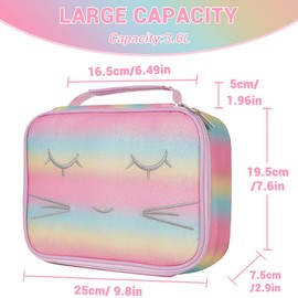 VASCHY Large Pencil Case, Pen Pouch Bag with Detachable Layers for Girls Portable Aesthetic Maker Holder with Big Compartment and Top Handle Desk Organizer for Adult Women College Office Rainbow