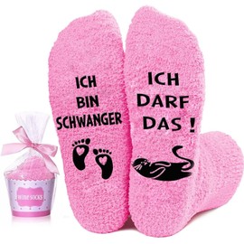 Gifts for Pregnant Women Set, Gift for Pregnant Girlfriend, Gifts for Expectant Mothers, Pregnancy Gift for Announcements, Happiness Gift Socks, Pink Motif, Christmas Advent Calendar, pink