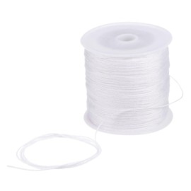 QUARKZMAN 1 mm Nylon String Cord 109 Yards Nylon Satin String Bracelet String Chinese Knotting Cord Beading Thread for Jewellery Making Braided Necklaces Macrame Trim Craft White