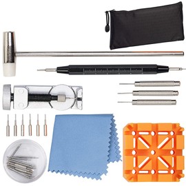 AGT Pin Extractor: 26 Piece Watch Band Repair Kit with Storage Bag (Watchmaker Tool Sets, Watch Tool, Screwdriver)