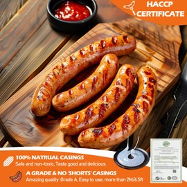 Natural Sheep Sausage Casing,Edible Casings for Sausage Making,Grade A, Pre-Tubed,Great for Snack Sticks,Italian Sausage,Hot Dog Casing, Breakfast Sausage Links and Most Sausage -12M/39ft,Φ20-22mm