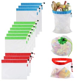 Toy Storage & Organization Mesh Bags Set of 12 Eco Friendly Washable Mesh Bags & Color Coded Drawstrings by Size S, M, L. Playroom Organization, Baby Toys, Game Pieces, Toy Sets, Bathtub Toys