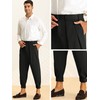 Lars Amadeus Black Cropped Pants for Men's Solid Color Double