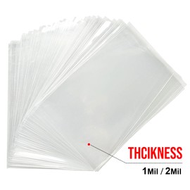 8NET - 5 x 10" (Case of 1000) 2 Mil Flat Open End Clear Food Grade LDPE Plastic Poly Bags - Mediumweight - 100% Safe to Store Food and Medical Supplies