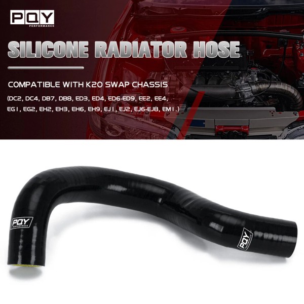 PQYRACING Upper Radiator Hose For 1988-2001 Honda K-Swap K20 K24