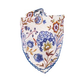 Arumary Soft Cotton & Viscose(Bamboo) Floral Bandanas, Hair wrapper, Headband, Handkerchief, Hair scarf, Neckerchief, 21”X21” (Blue Floral)