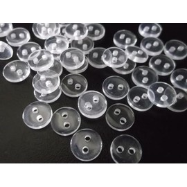 60 x Clear Round Resin 11mm Sewing Buttons. for Cardmaking, Scrapbooking and Other Crafts Making