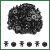 Motoforti 50Pcs 10mm Black Plastic Rivets Clips Bumper Fender Fastener