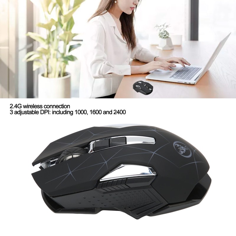 Wireless Mouse 2.4G Wireless Ergonomic Design 3 DPI Nonslip Roller