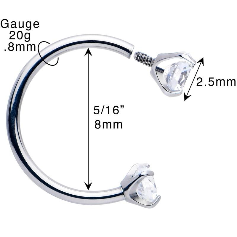 BODY CANDY BODY JEWELRY Double Gem Titanium Horseshoe Nose Ring