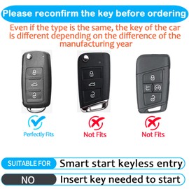 Tukellen for Volkswagen Key Fob Cover Soft TPU Full Protection Key Shell Key Case Compatible with VW Jetta Golf Polo MK6 Passat Tiguan Beetle Key Shell (Pink)