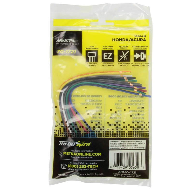 Metra 70-1721 Wiring Harness Fits Select 1998-2013 Acura/Suzuki/Honda Vehicles