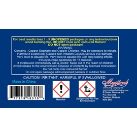 Mystical Fire Merlin’s Fire Blue Flame Colorant Vibrant Long-Lasting Pulsating Blue Flame Color Changer for Indoor or Outdoor Use 25 grams Packets 10 Pack