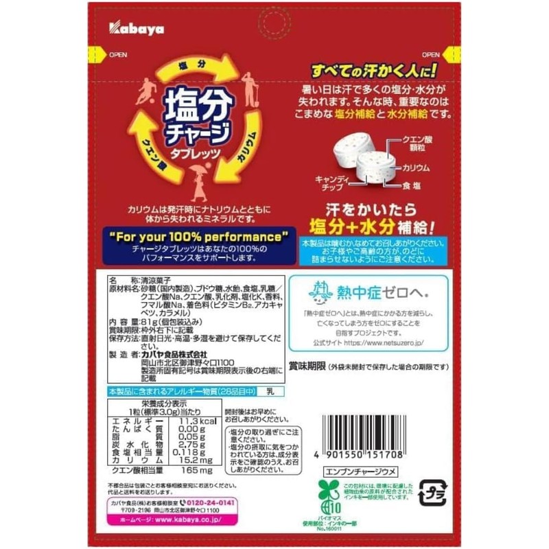 Kabaya Salt Charge Tabretts, Plum, 2.8 oz (81 g) x