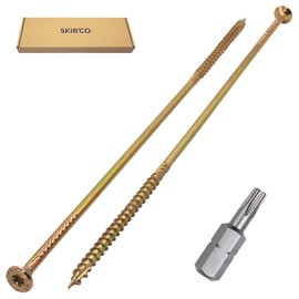 SKIR'CO Pack of 20 Universal Steel Galvanised 6.0 x 300 mm Yellow Wood Screws Countersunk Torx Head Type 17 Chipboard Screws