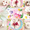 LJ 6 Pcs Plastic Pink Easter Table Runners 14" x