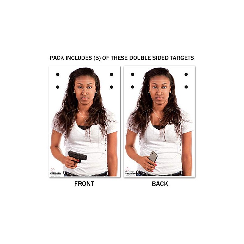 Challenge Targets Shoot/No-Shoot Target Assortment - 25PK (White Paper, 23"