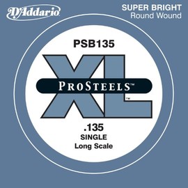 D'Addario PSB135 ProSteels Bass Guitar Single String, Long Scale.135